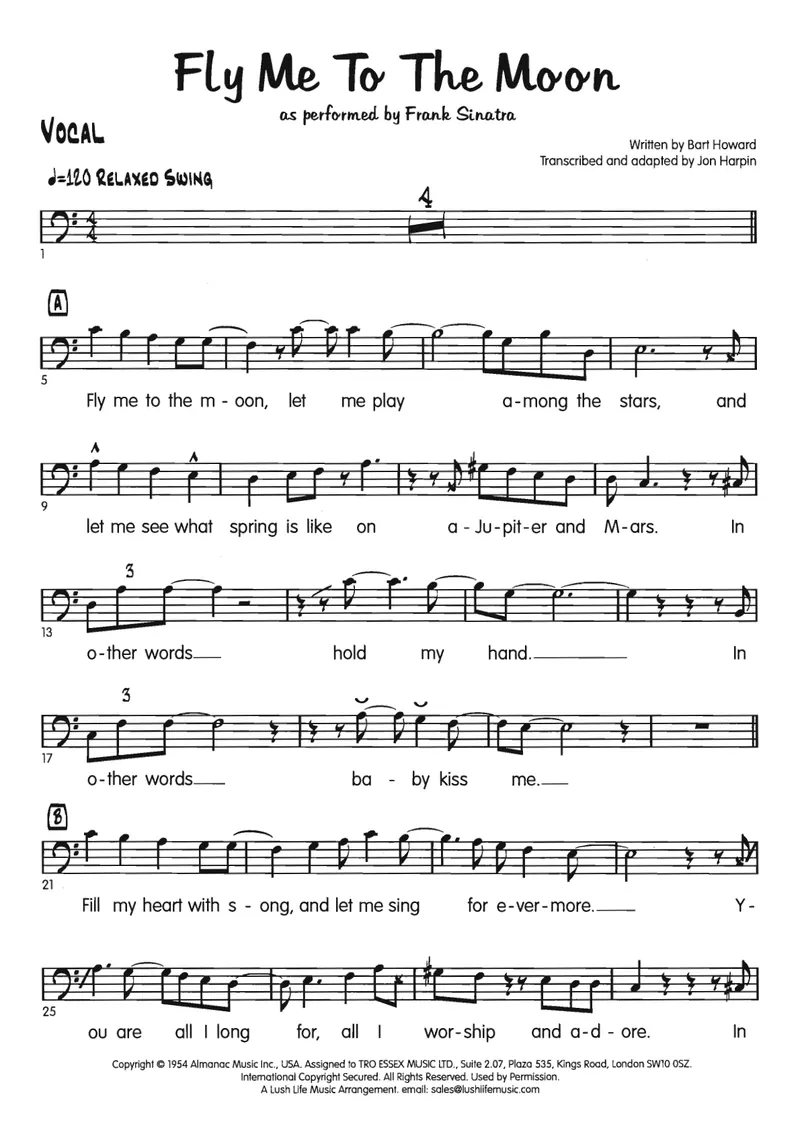 Fly Me To The Moon [J.Harpin] F.Sinatra score preview