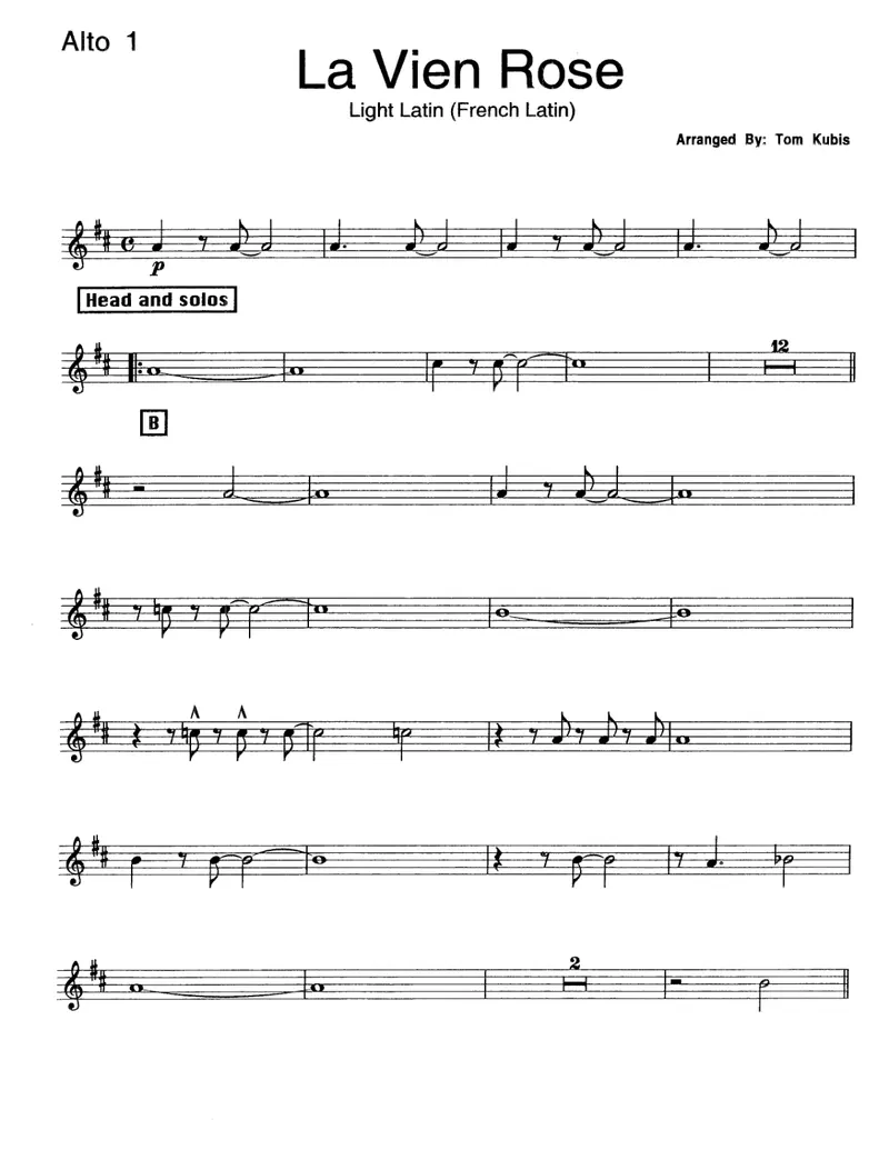 La Vie En Rose score preview