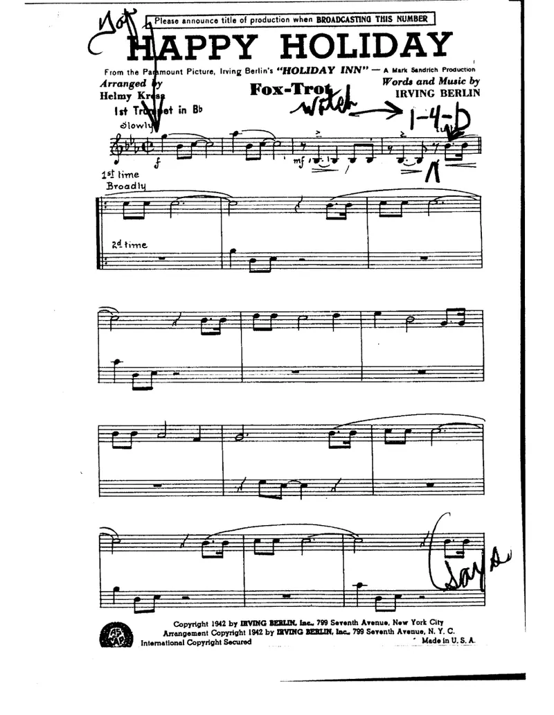 Happy Holidays score preview