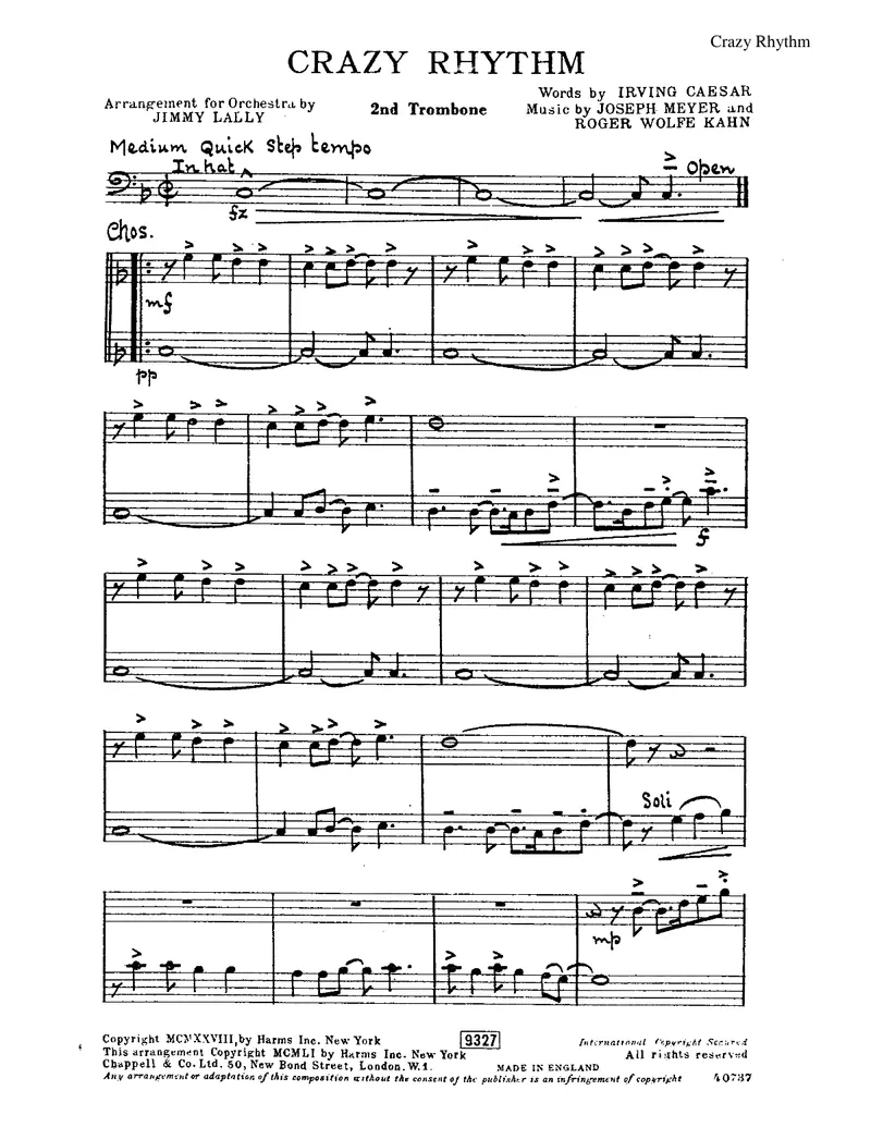 Crazy Rhythm score preview