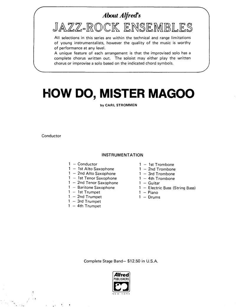 How Do, Mister Magoo score preview