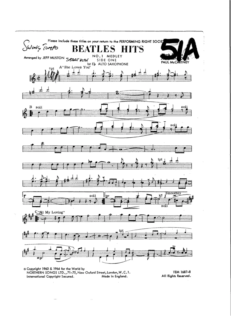Beatles Hits Pt score preview
