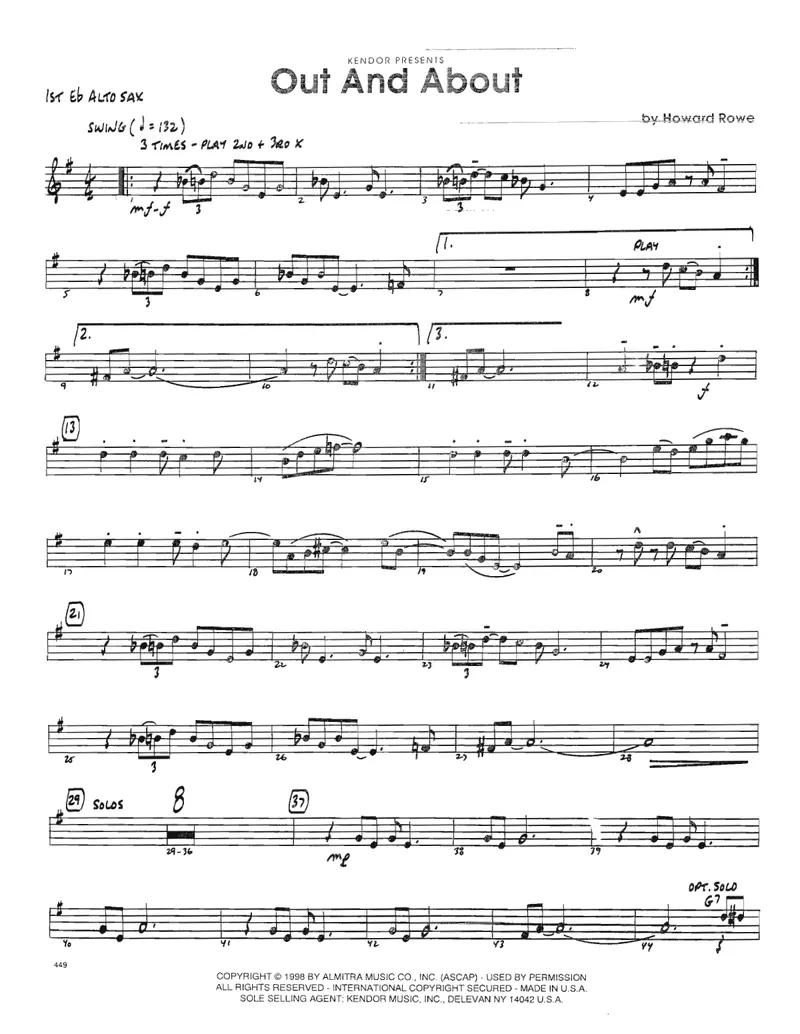 Out And About score preview