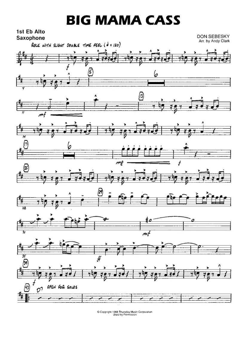 Big Mama Cass score preview