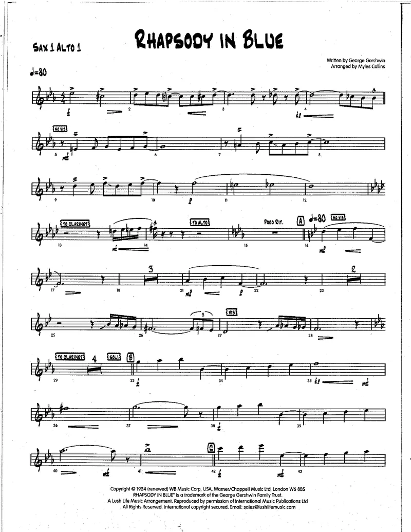 Rhapsody In Blue score preview