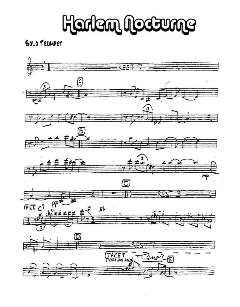 Harlem Nocturne score preview