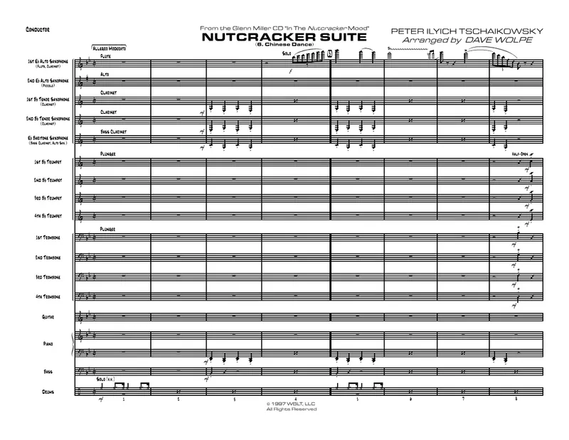 Nutcracker Suite - 6. Chinese Dance - P. I. Tchaikovsky score preview