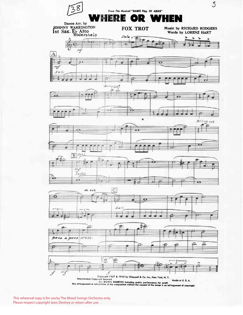 Where Or When score preview