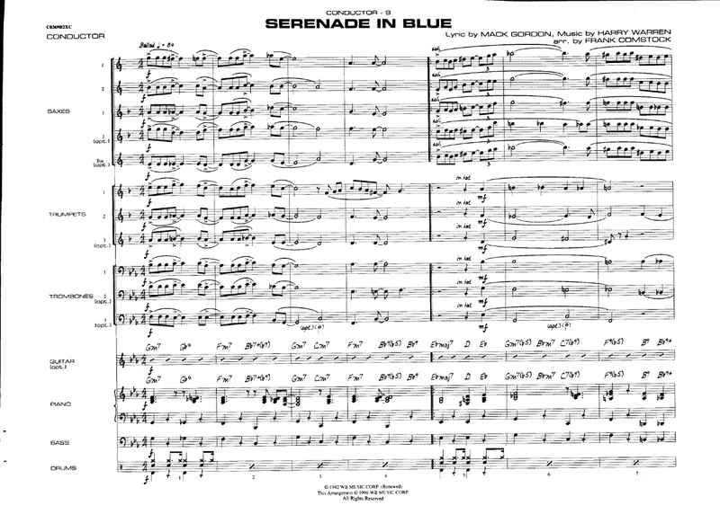 Serenade In Blue score preview