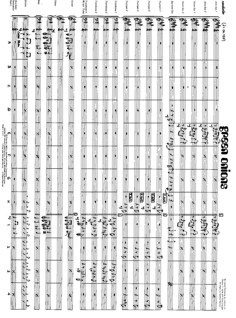 Green Onions score preview