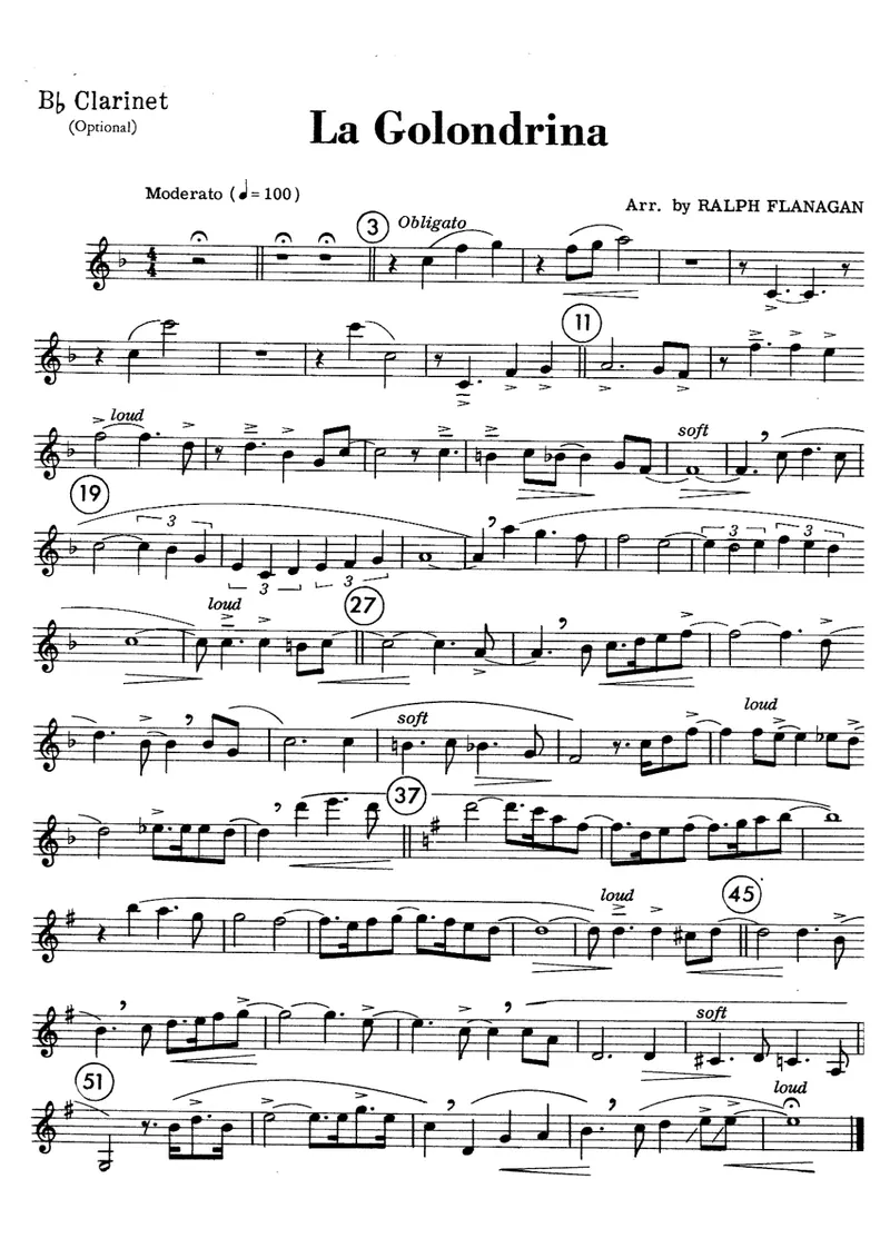 La Golondrina score preview