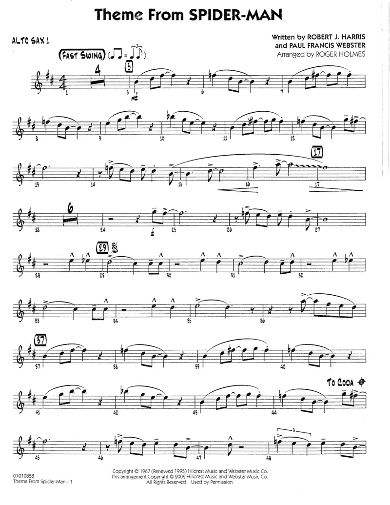Theme From Spider-Man score preview