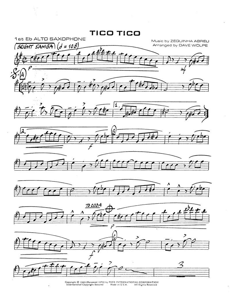 Tico Tico score preview