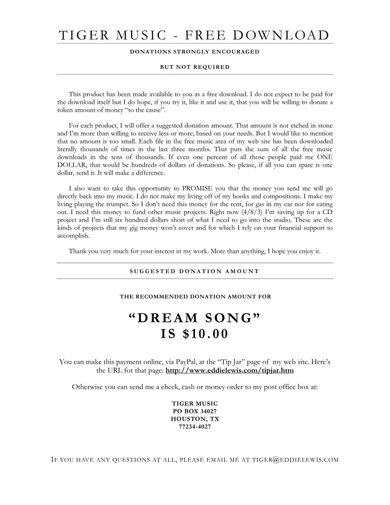 Dreamsong score preview
