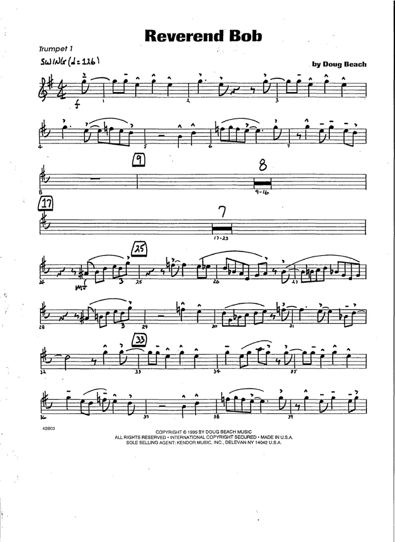 Reverend Bob score preview