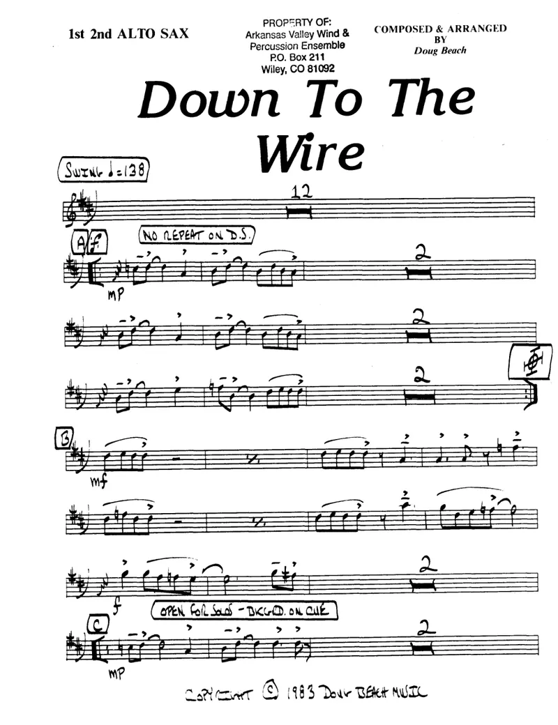 Down To The Wire score preview