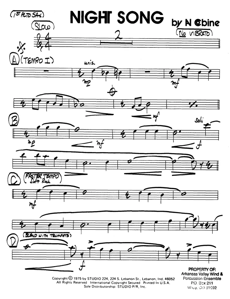 Night Song score preview