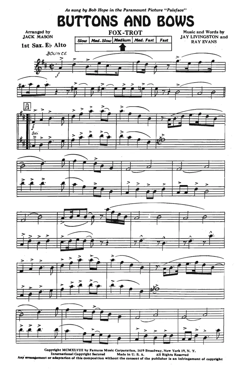 Buttons And Bows score preview