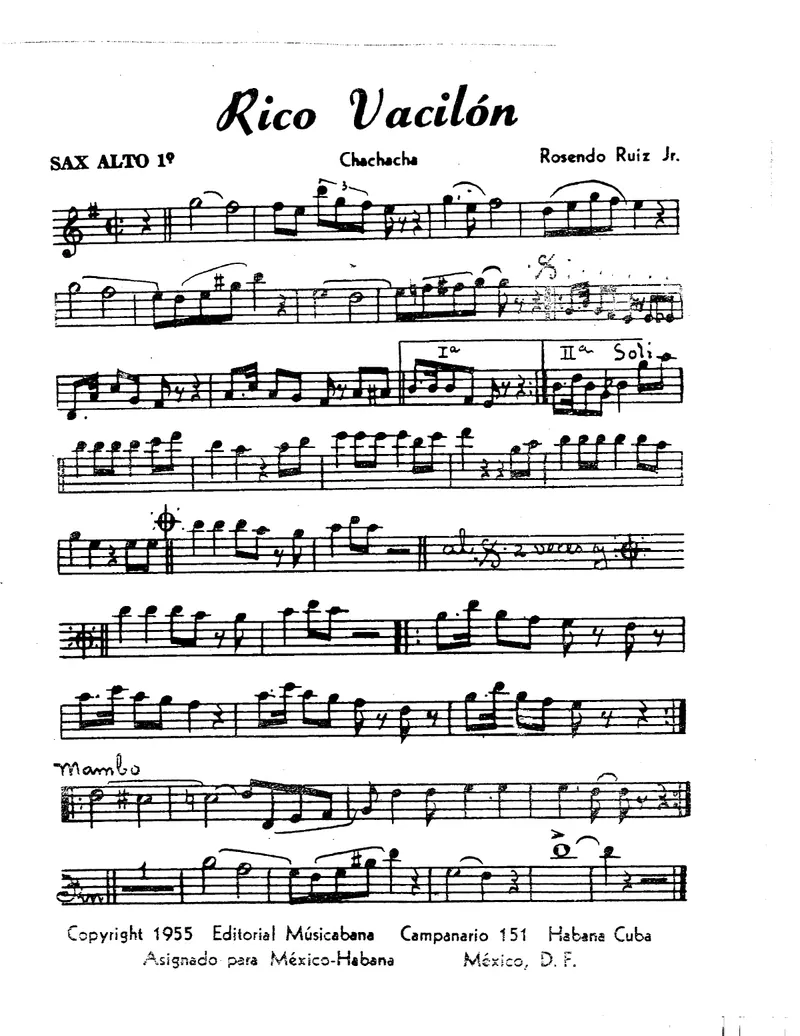 Rico Vacilon score preview