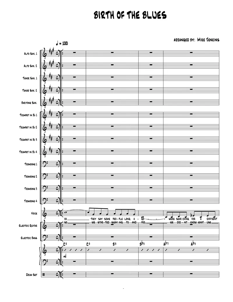 Birth Of The Blues score preview