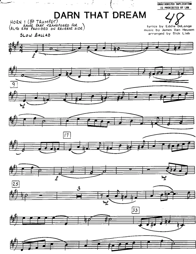 Darn That Dream score preview