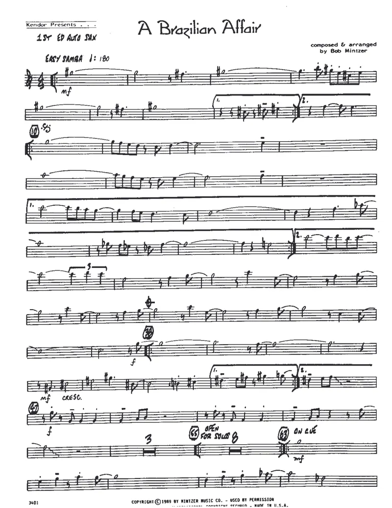 A Brazilian Affair score preview