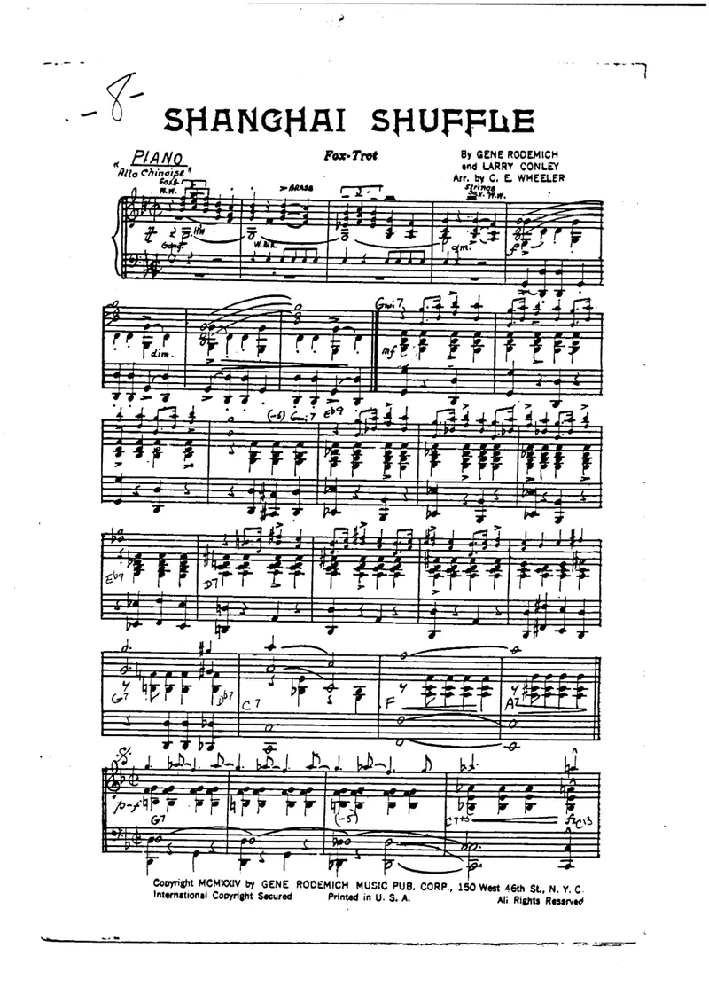 Shanghai Shuffle score preview