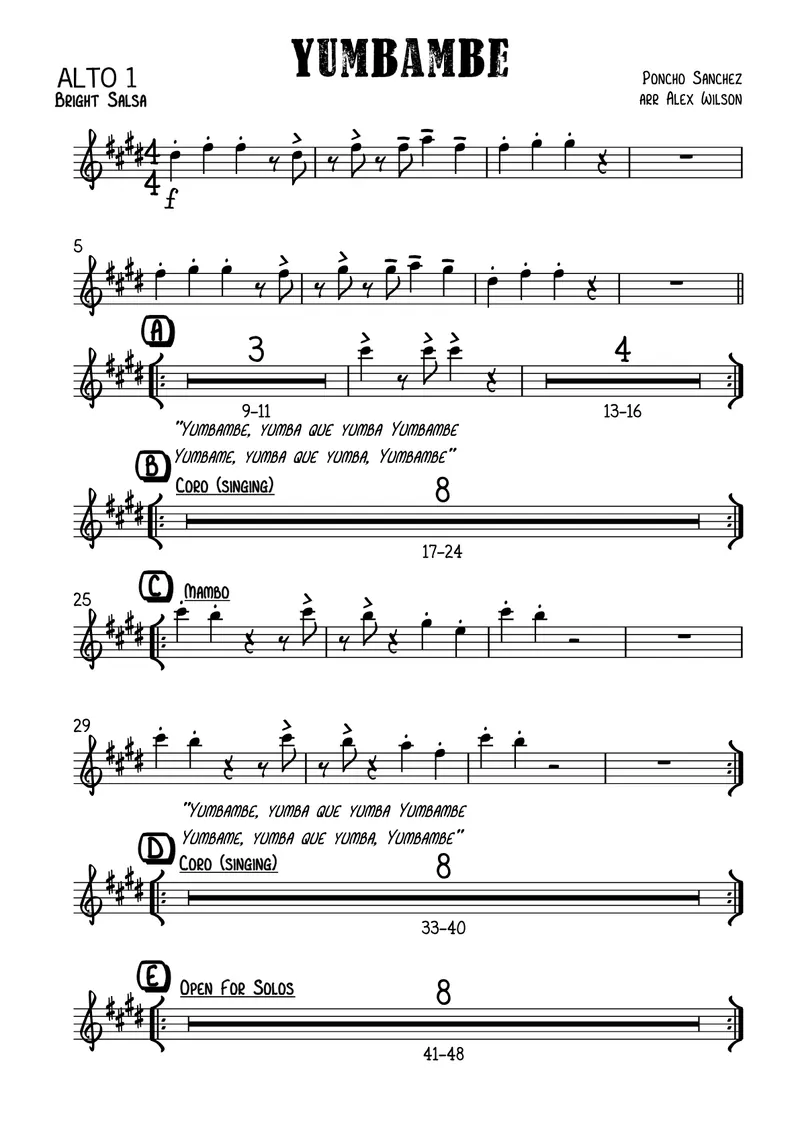 Yumbambe score preview