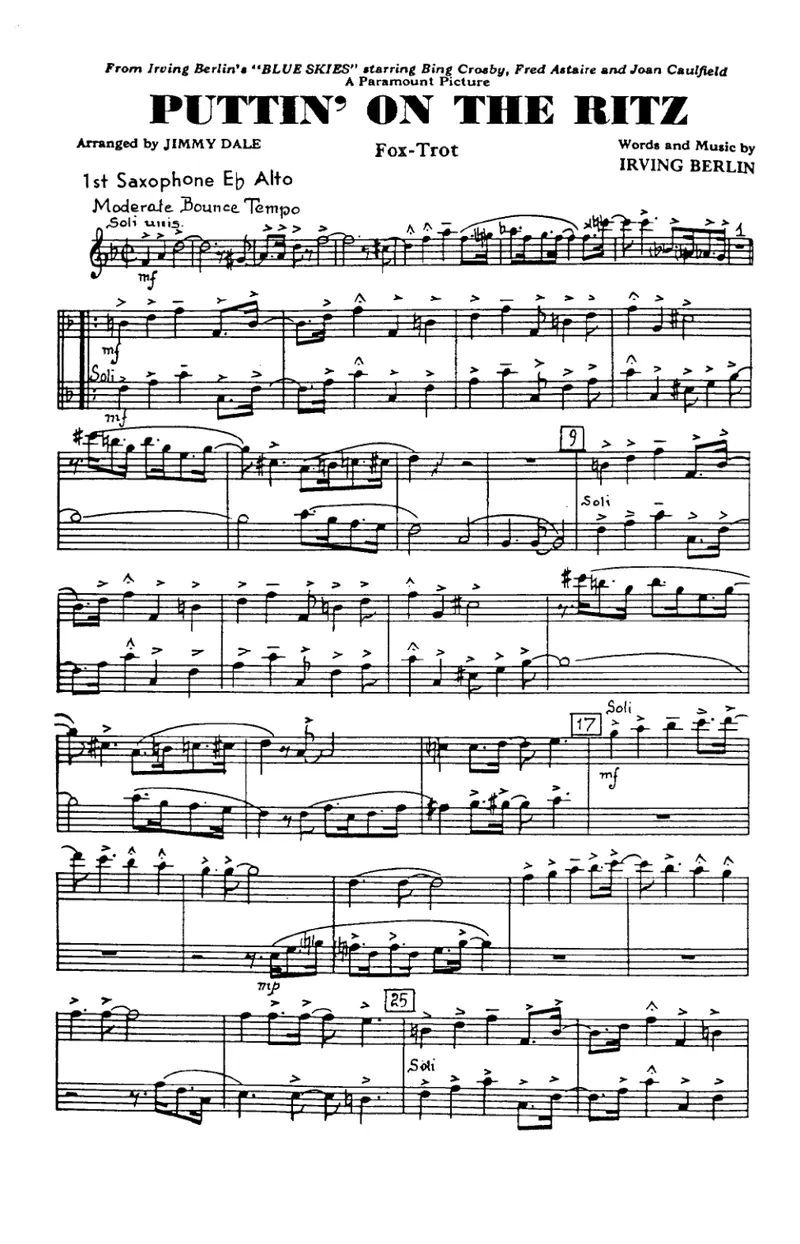 Puttin' On The Ritz score preview