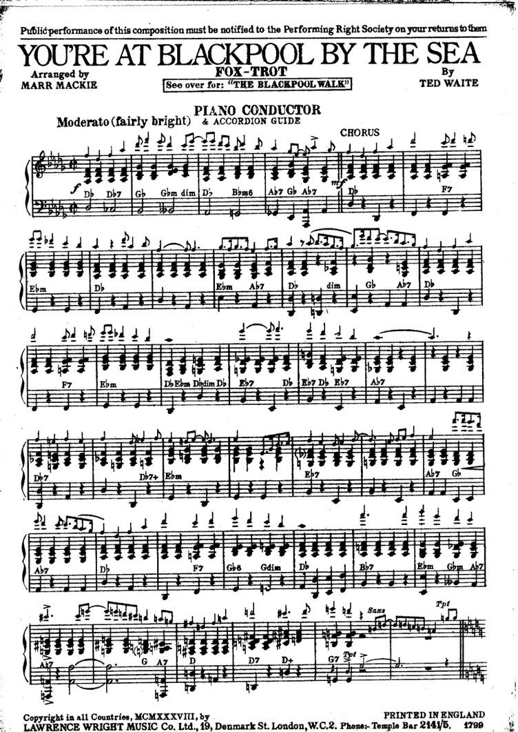 You're At Blackpool By The Sea score preview