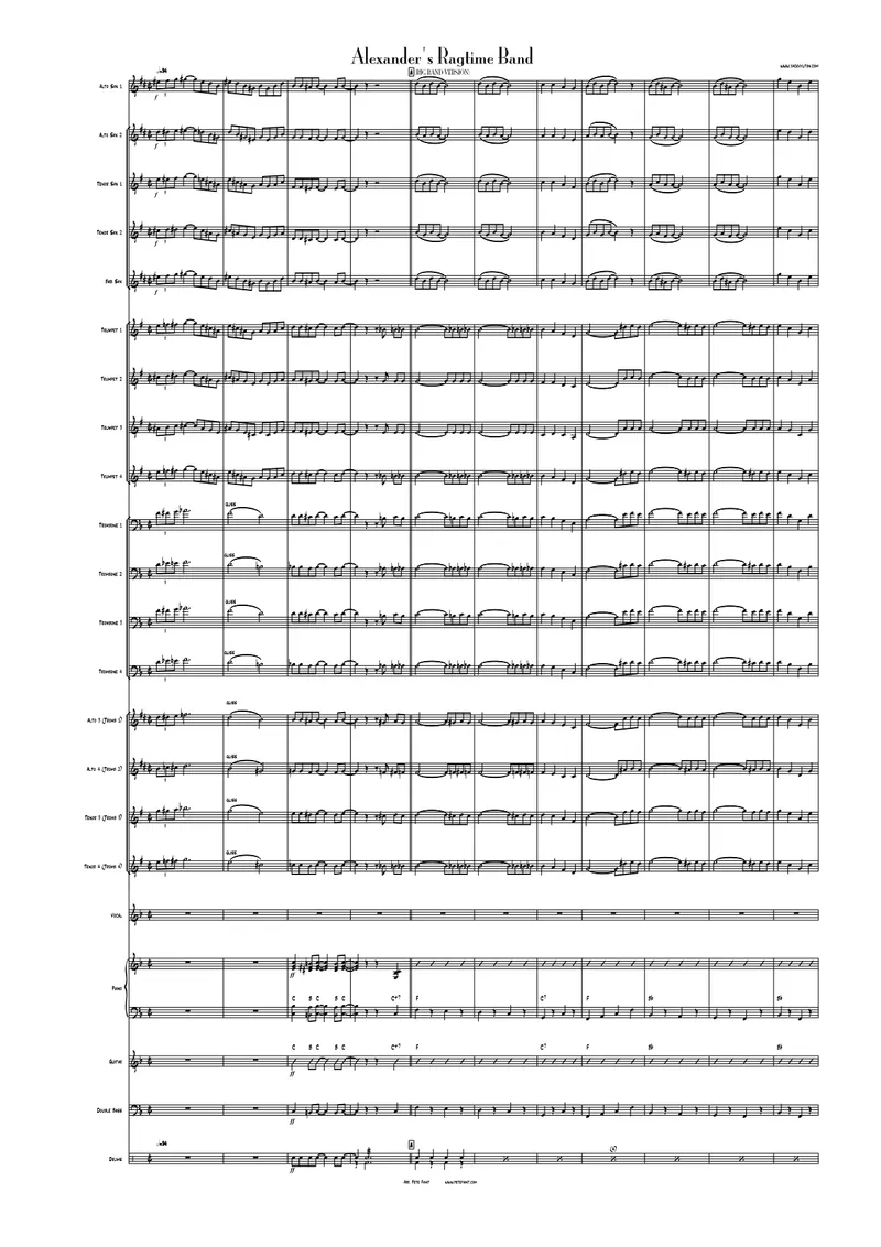 Alexander's Ragtime Band (Jack Hylton) Female Vocal score preview
