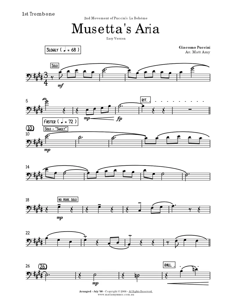 La Boheme score preview