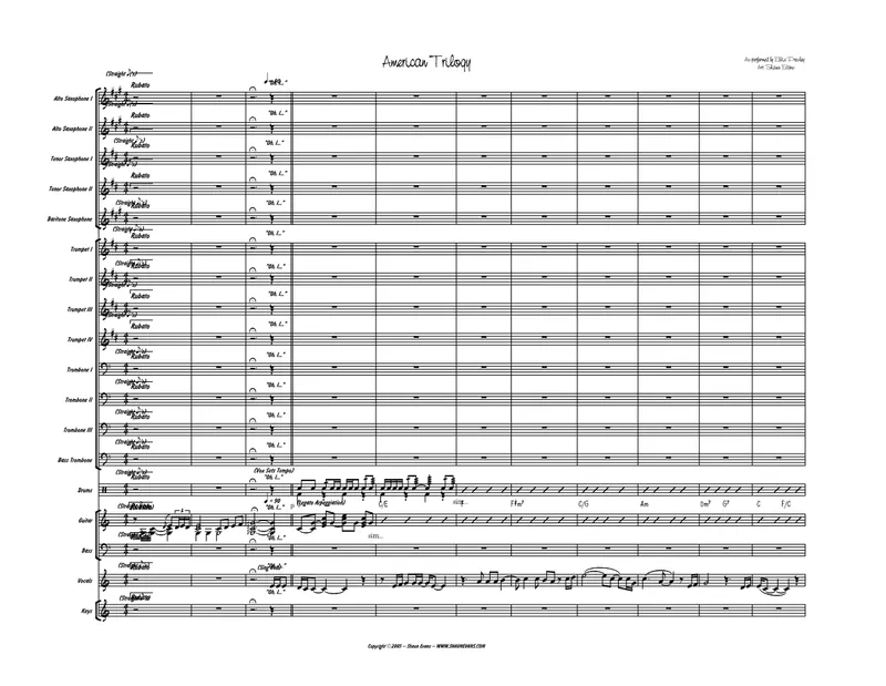American Trilogy score preview