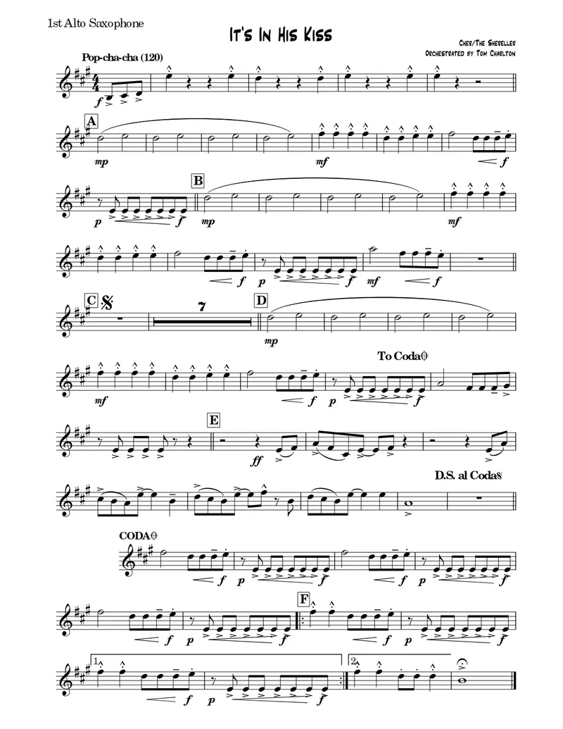 It's In His Kiss-Pop Cha Cha score preview