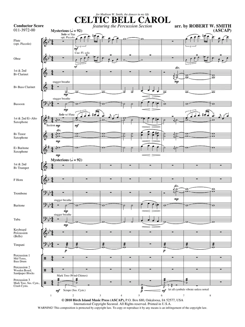 Celtic Bell Carol score preview
