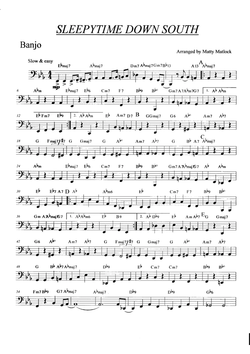 When It's Sleepy Time Down South score preview