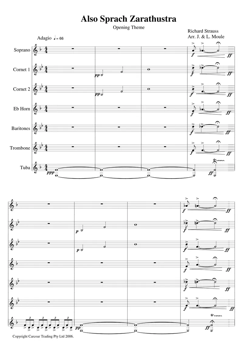 Also Sprach Zarathustra score preview