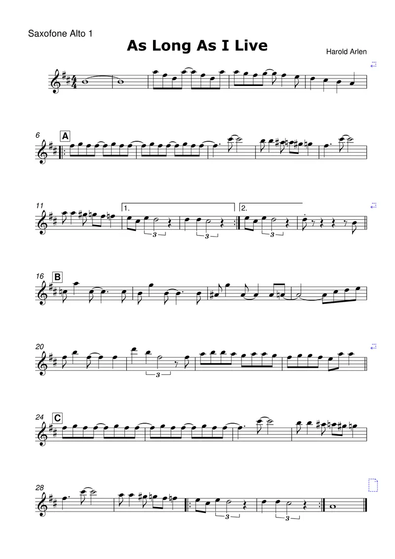 As Long As I Live score preview