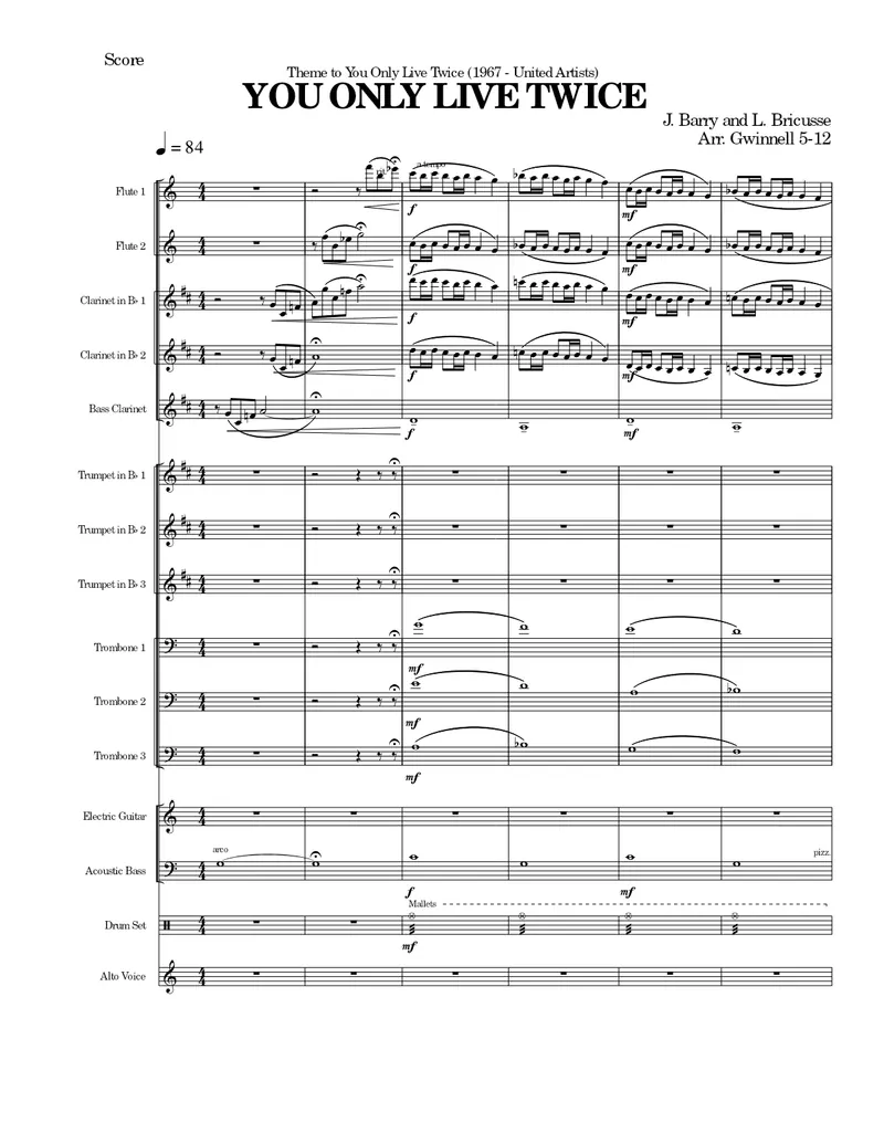 You Only Live Twice score preview