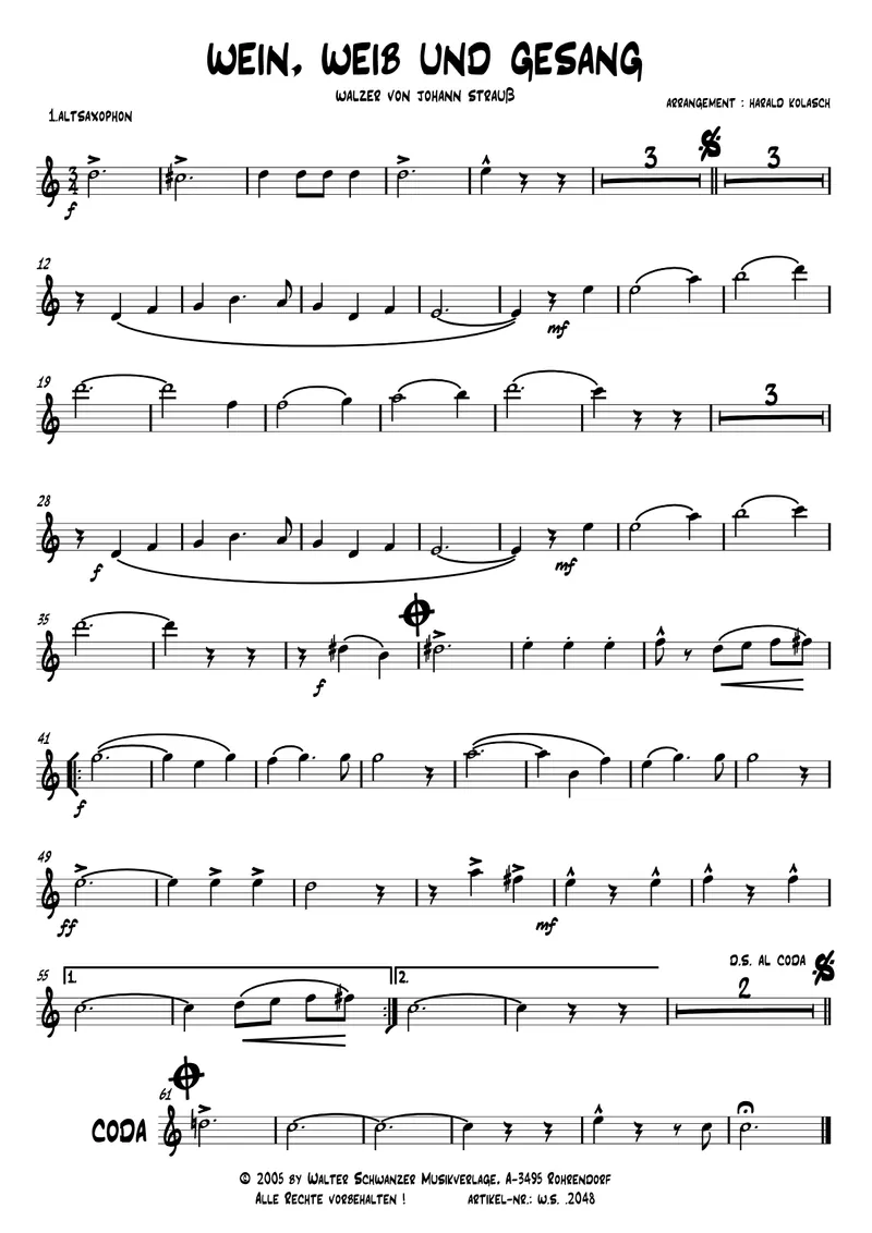 Wien, Weib Und Gesang score preview