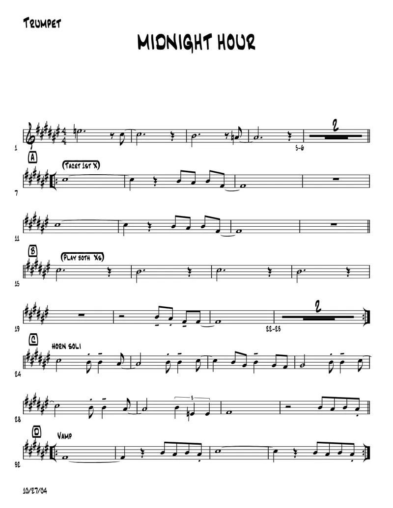 Midnight Hour score preview