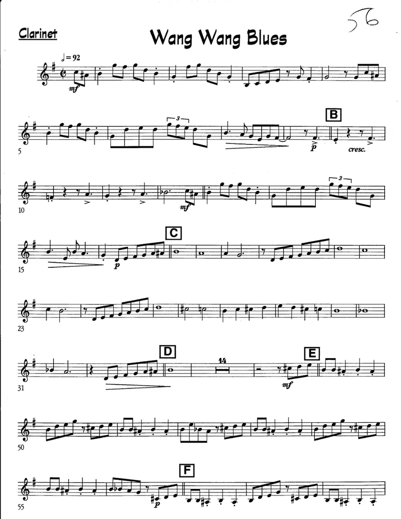 Wang Wang Blues score preview