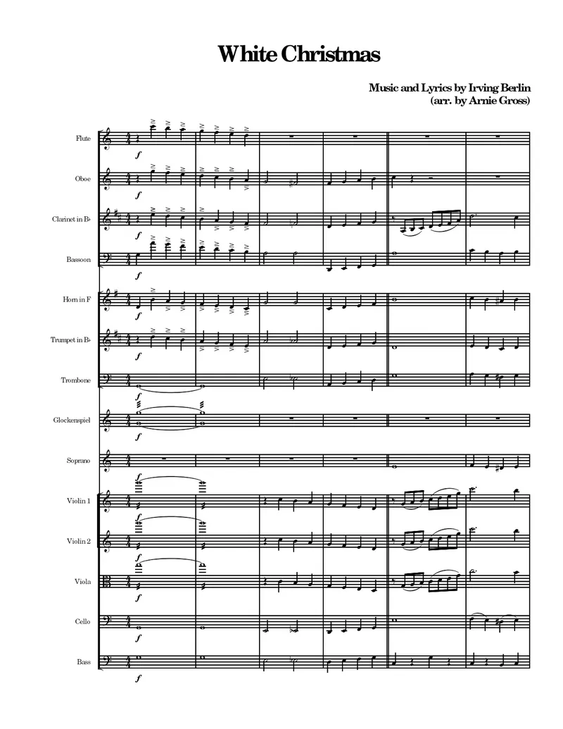 White Christmas (Gross) Sm Orch score preview