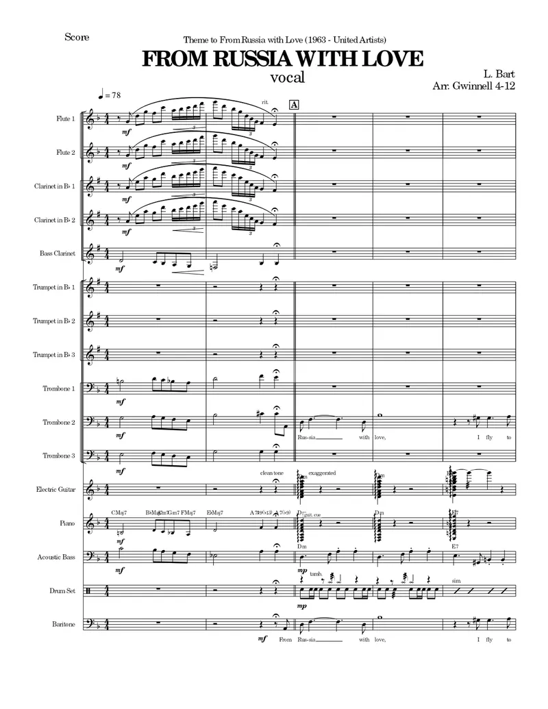 From Russia With Love score preview