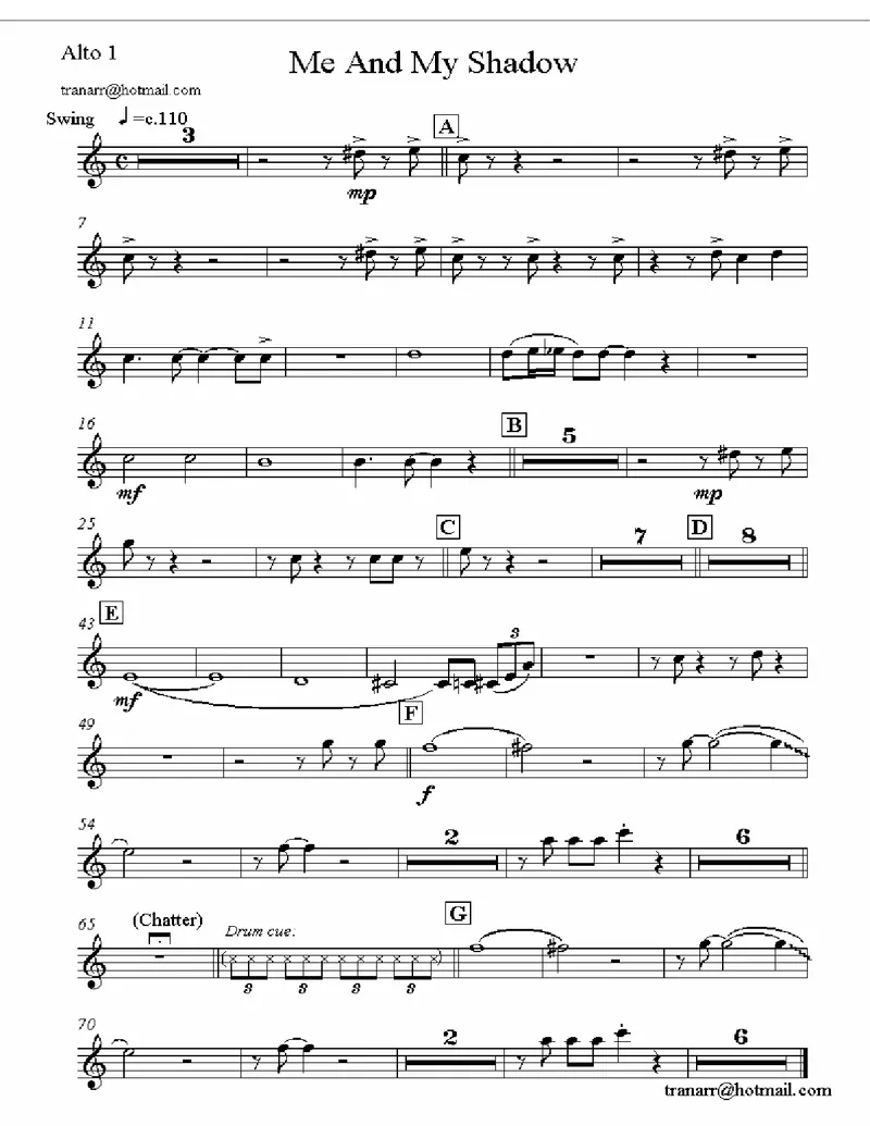 Me And My Shadow score preview