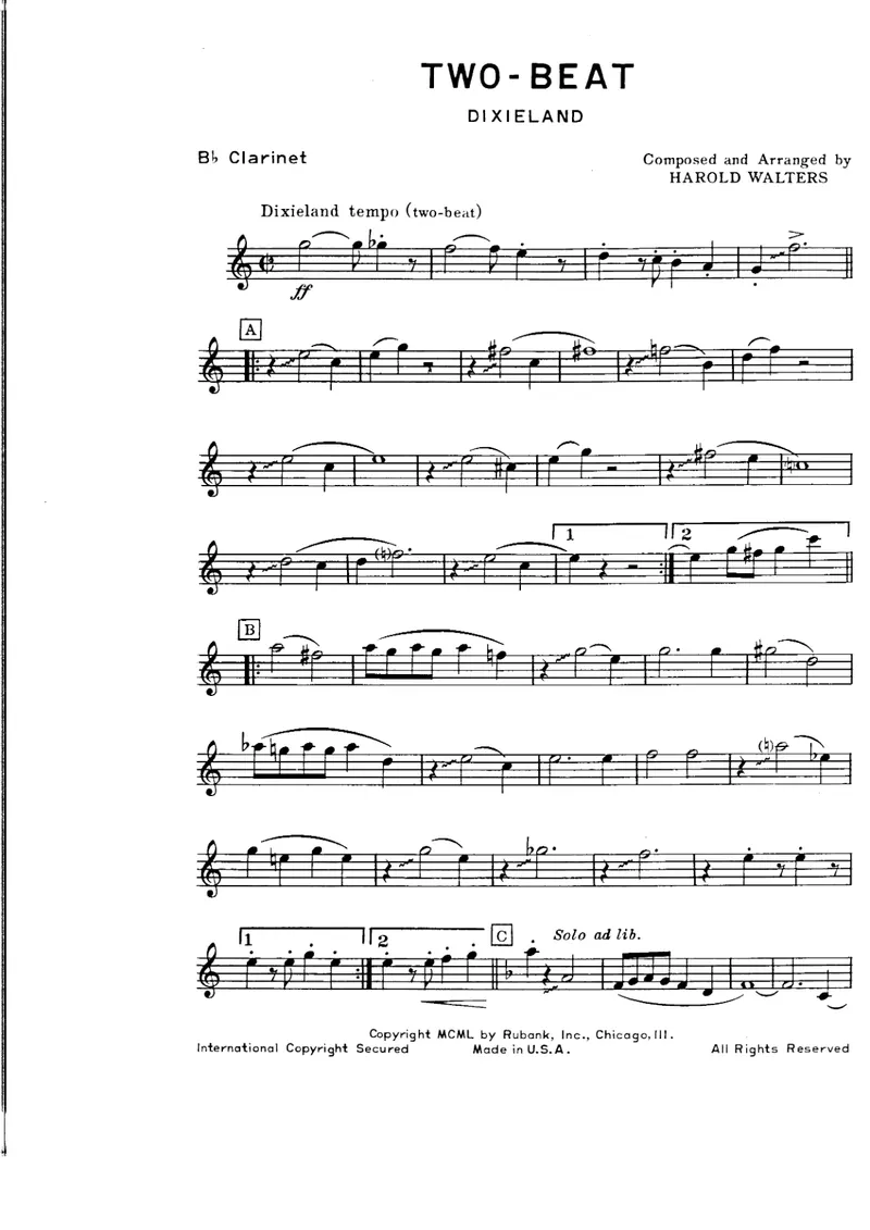 Two-Beat score preview