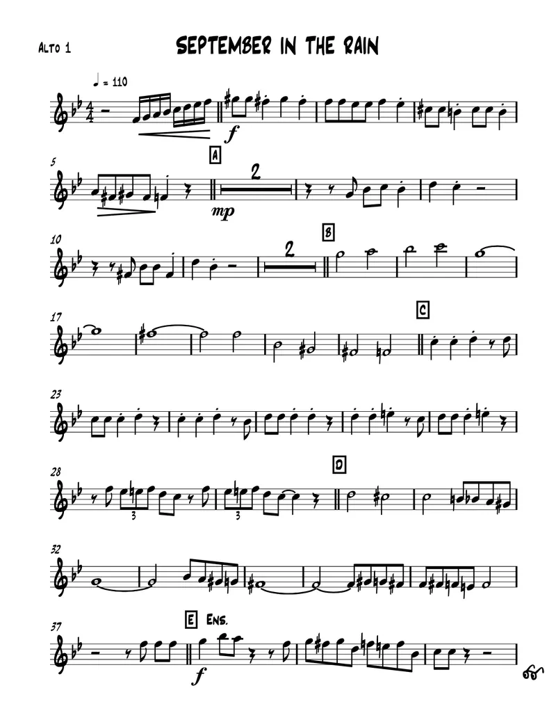 September In The Rain score preview