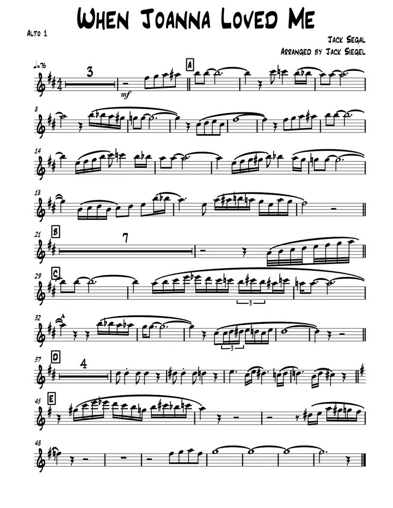 When Joanna Loved Me score preview