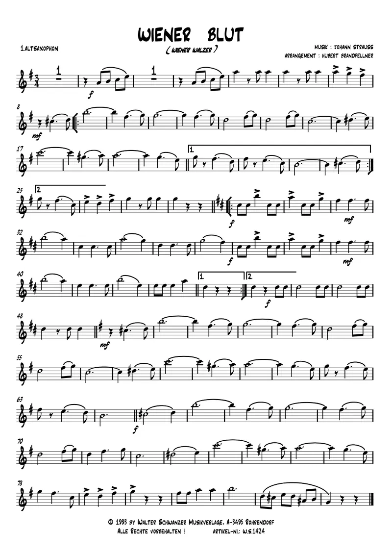 Wiener Blut score preview
