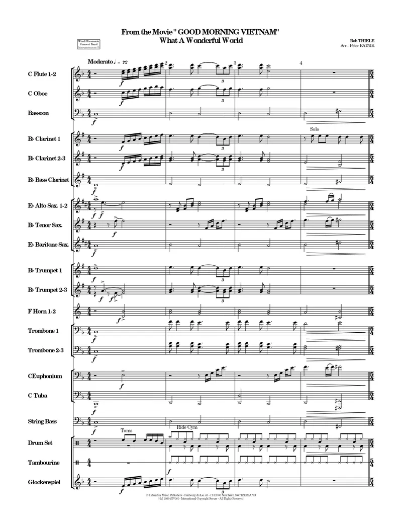 What A Wonderful World score preview